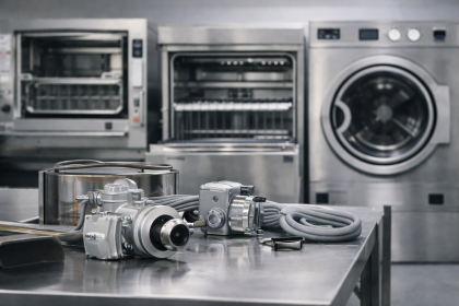 Piese HoReCa pentru spălătorie și bucătărie profesională pe masă inox